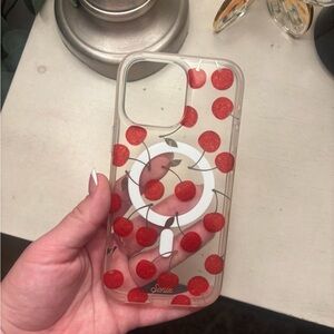 Clear MagSafe Cherry iPhone Case - Red 16 pro max